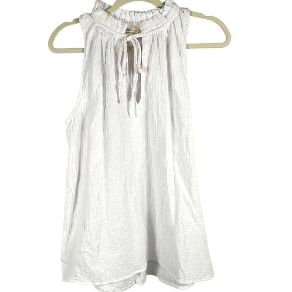 Just Living White Sleeveless Long Top Size Small